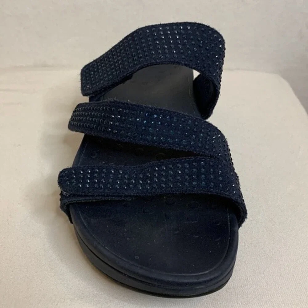 Vionic Black Sparkle Slide Sandals
